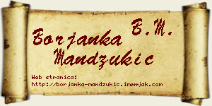Borjanka Mandžukić vizit kartica